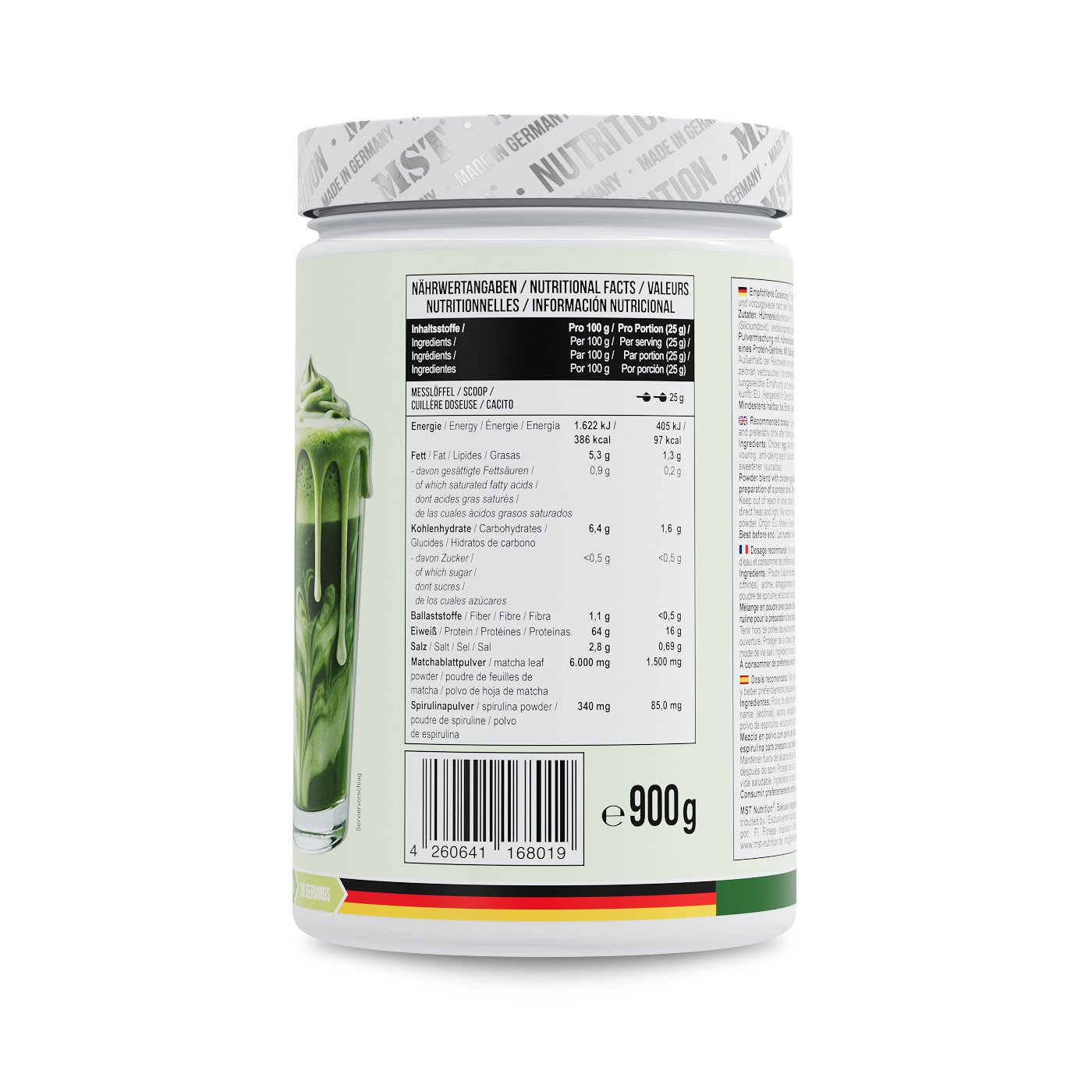 Egg white protein Matcha-Latte 900-2