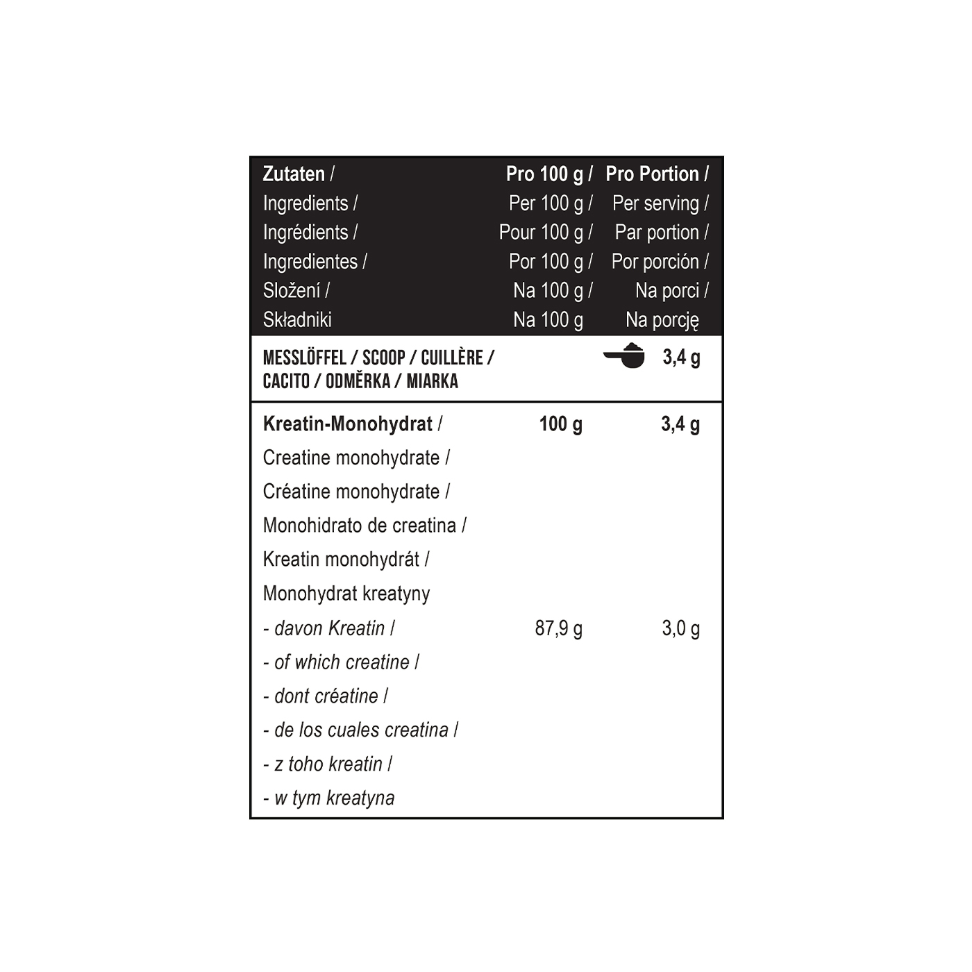 Creatine PRO CREAPURE 1000_New_Multilingual_Left — 17×382 mm