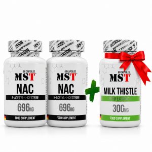 2 Х MST® NAC N-Acety-L-Cystein 60 caps + MST® Milk Thistle 60 caps БЕЗКОШТОВНО